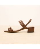 Sandales à talon en cuir Violaine marron foncé