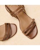 Sandales à talon en cuir Violaine marron foncé