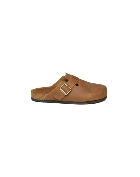 Sandali con zoccolo Carom in pelle marrone