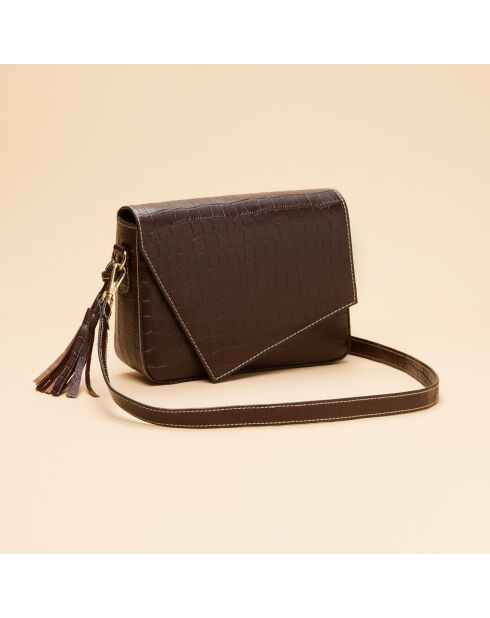 Borsa a tracolla Bianca in pelle cammello - 22,5 x 15 x 7 cm
