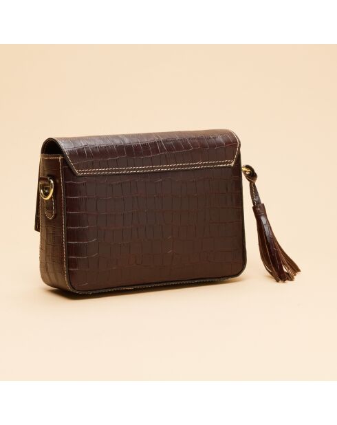 Borsa a tracolla Bianca in pelle cammello - 22,5 x 15 x 7 cm