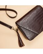 Borsa a tracolla Bianca in pelle cammello - 22,5 x 15 x 7 cm