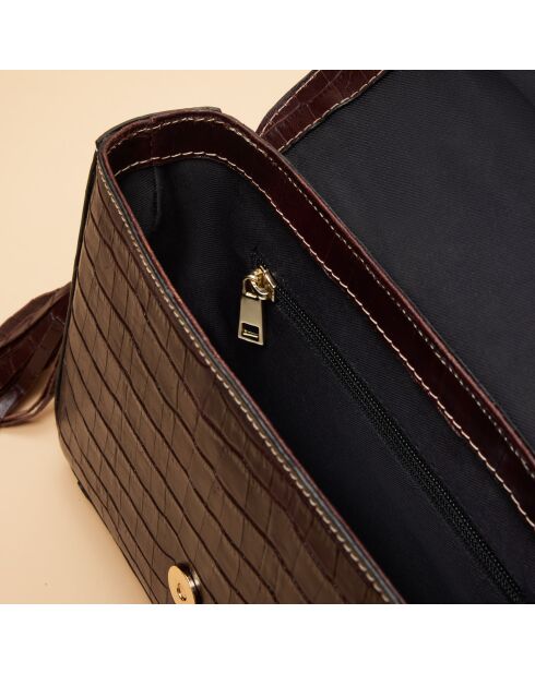 Borsa a tracolla Bianca in pelle cammello - 22,5 x 15 x 7 cm