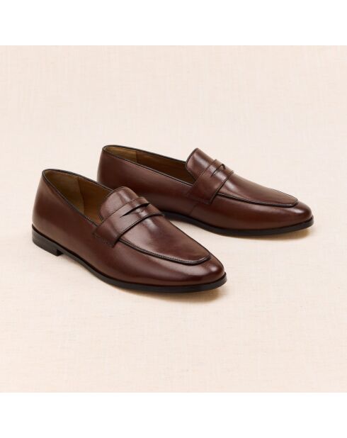 Mocassins en cuir Guillemette marron