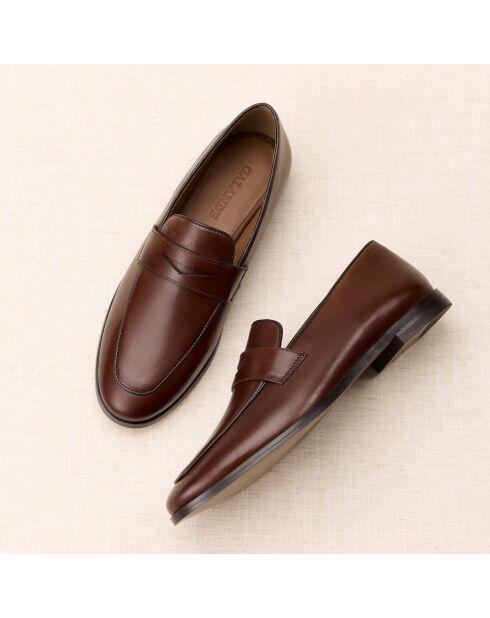 Mocassins en cuir Guillemette marron