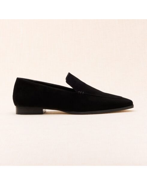 Mocassins en cuir suédé Giulia noirs