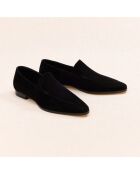 Mocassins en cuir suédé Giulia noirs