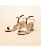 Sandales à talon en cuir Léopoldine dorées