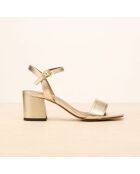 Sandales à talon en cuir Léopoldine dorées