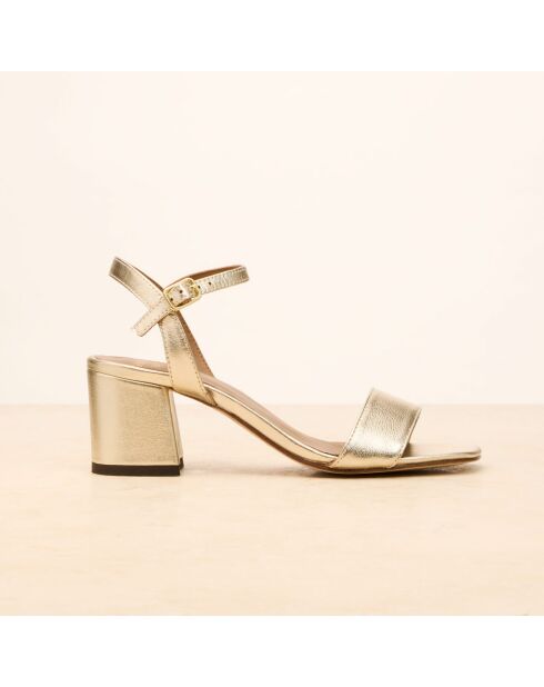 Sandales à talon en cuir Léopoldine dorées