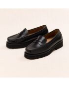 Mocassins en cuir Galatée noirs