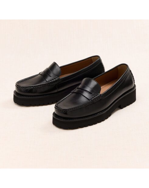 Mocassins en cuir Galatée noirs