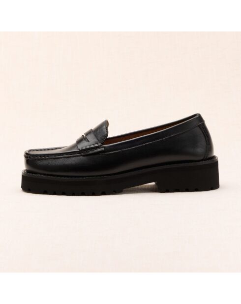 Mocassins en cuir Galatée noirs