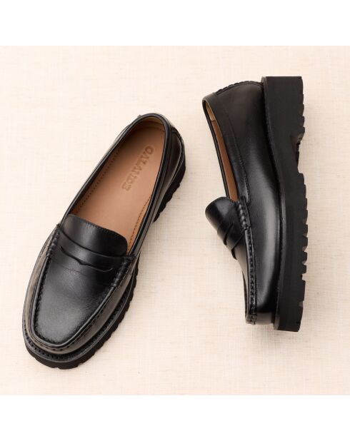 Mocassins en cuir Galatée noirs