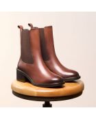 Bottines Chelsea en cuir Coline marron