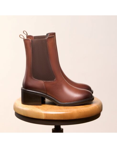 Bottines Chelsea en cuir Coline marron
