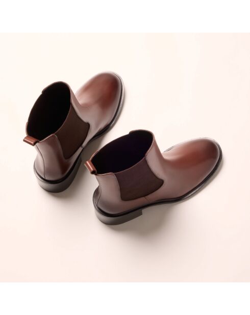 Bottines Chelsea en cuir Coline marron