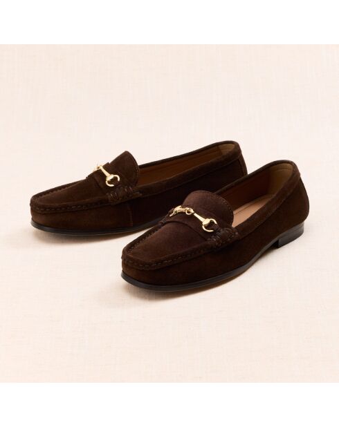 Mocassins en cuir suédé Gaïa marron