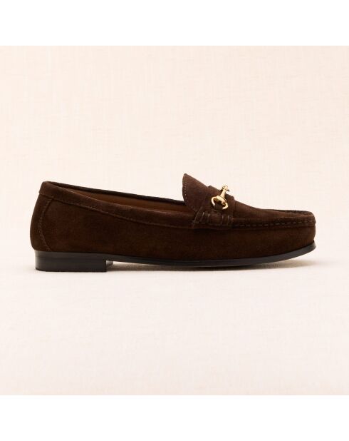 Mocassins en cuir suédé Gaïa marron