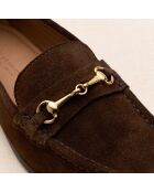 Mocassins en cuir suédé Gaïa marron