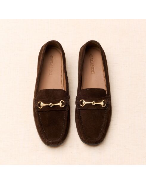 Mocassins en cuir suédé Gaïa marron