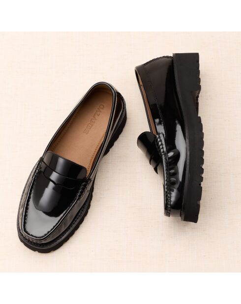 Mocassins en cuir Galatée noirs