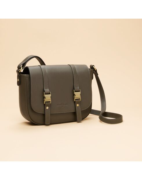 Borsa a tracolla Flore in pelle verde oliva - 25 x 9 x 19 cm