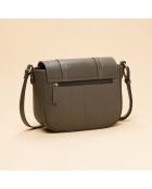 Schultertasche Flore aus olivgrünem Leder - 25 x 9 x 19 cm