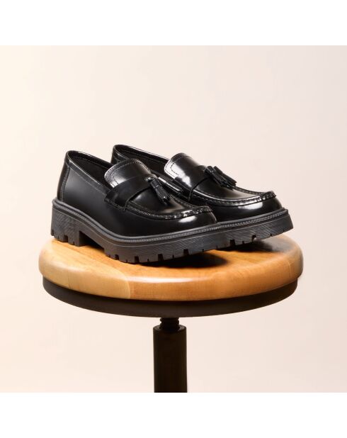 Mocassins en cuir Cléo noirs
