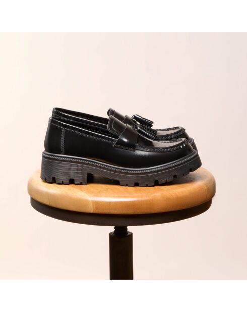 Mocassins en cuir Cléo noirs