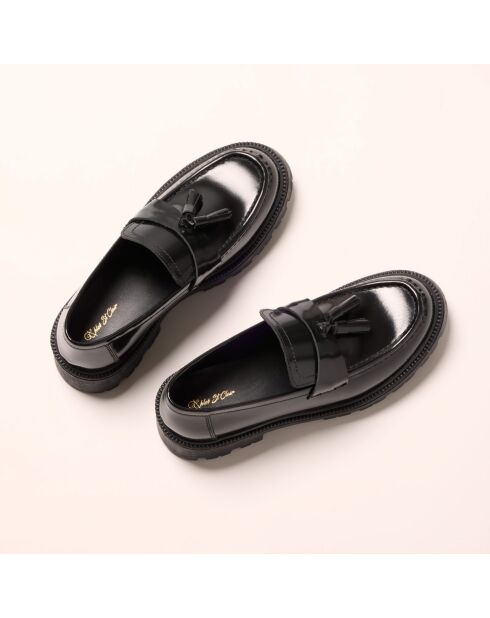 Mocassins en cuir Cléo noirs