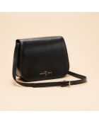 Sarah schwarze Schultertasche aus Leder - 25 x 19 x 9,5 cm