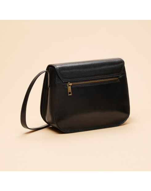 Sarah schwarze Schultertasche aus Leder - 25 x 19 x 9,5 cm
