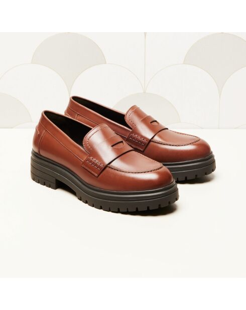 Mocassins en cuir Céline marron