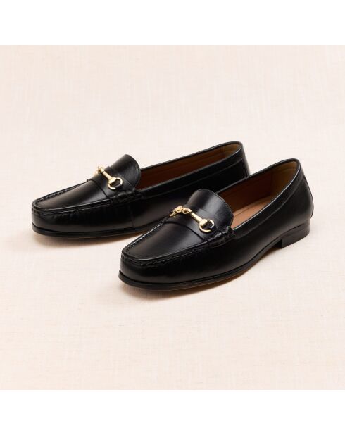 Mocassins en cuir Gaïa noirs