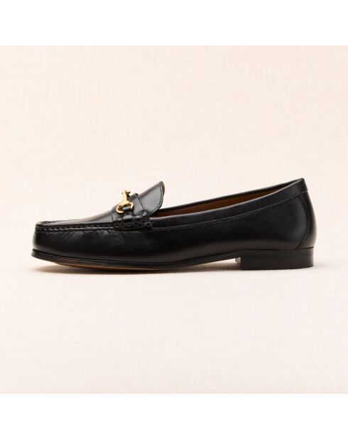 Mocassins en cuir Gaïa noirs