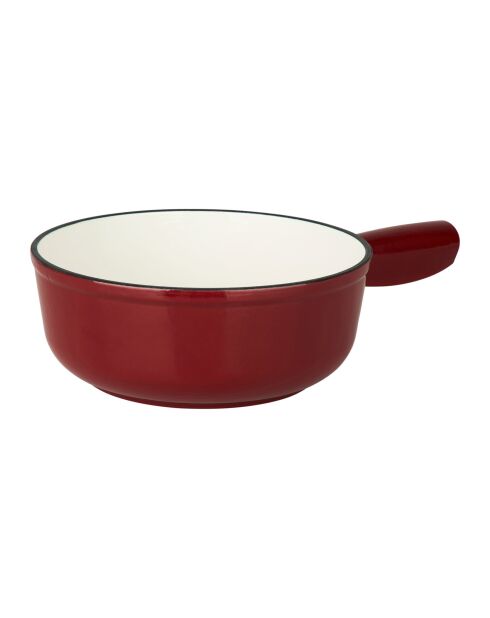 Caquelon à fondue en fonte d'acier émaillée Tradifonte rouge - 2 L
