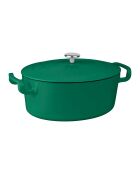 Sitrabella Kochtopf aus recyceltem emailliertem Gusseisen, grün, 6,5 l
