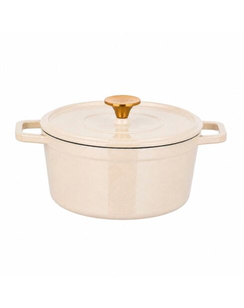 Cocotte en fonte d'acier émaillée Paillette crème pailleté - 5 L