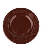 Service à vaisselle en faïence Grain Riz bordeaux - 12 pièces