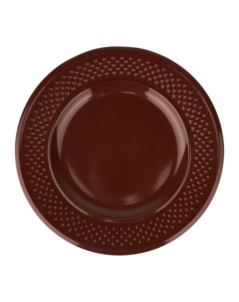 Service à vaisselle en faïence Grain Riz bordeaux - 12 pièces