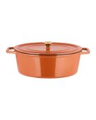Kochtopf aus emailliertem Gusseisen mit orangefarbenem Glitzer, 6,5 l