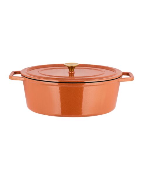 Cocotte en fonte d'acier émaillée Paillette orange pailleté - 6.5 L