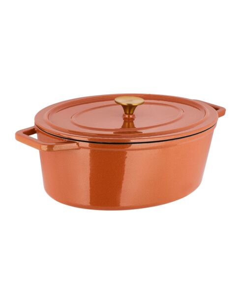 Cocotte en fonte d'acier émaillée Paillette orange pailleté - 6.5 L