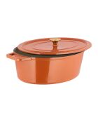 Kochtopf aus emailliertem Gusseisen mit orangefarbenem Glitzer, 6,5 l