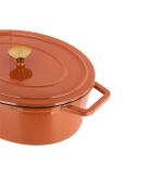 Kochtopf aus emailliertem Gusseisen mit orangefarbenem Glitzer, 6,5 l