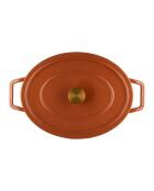Kochtopf aus emailliertem Gusseisen mit orangefarbenem Glitzer, 6,5 l