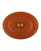 Kochtopf aus emailliertem Gusseisen mit orangefarbenem Glitzer, 6,5 l