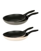 Lot de 2 Poêles en aluminium grises - 28.5 x 6 x 47 cm