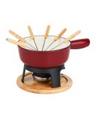 Tradifonte Fondue-Set aus Gusseisen, 26,8 x 26 x 12 cm, rot/schwarz